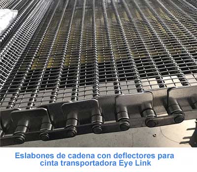 Eslabones de cadena con deflectores para cinta transportadora Eye Link