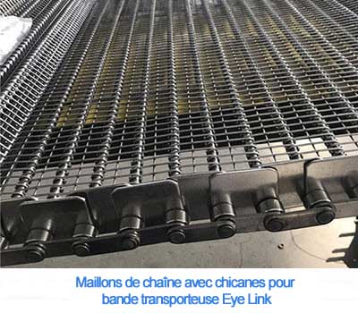 Maillons de chaîne avec chicanes pour bande transporteuse Eye Link