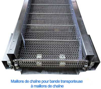 Maillons de chaîne pour bande transporteuse à maillons de chaîne