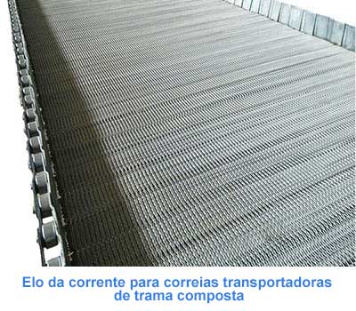 Elo da corrente para correias transportadoras de trama composta