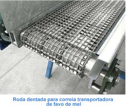 Roda dentada para correia transportadora de favo de mel